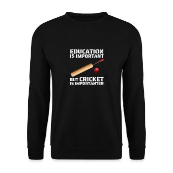 L’éducation est importante, mais le cricket est plus important - Sweat-shirt Unisexe - noir - Devant - Alina (178cm) & Michal (187cm)