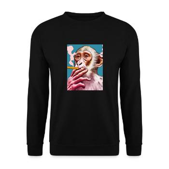 Monkey business - Unisex Sweatshirt - black - Front - Alina (178cm) & Michal (187cm)