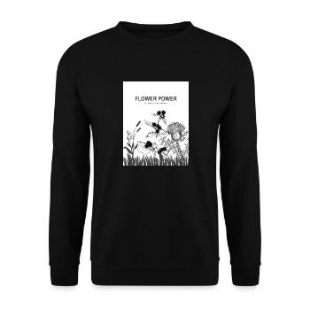FLOWER POWER - Unisex Sweatshirt - black - Front - Alina (178cm) & Michal (187cm)