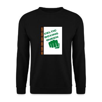 Keltische Boxkönigin - Unisex Pullover - Schwarz - Vorne - Alina (178cm) & Michal (187cm)