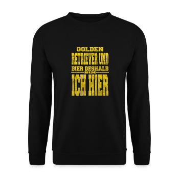 tier lustiger spruch brauen bachhund bier - Unisex Pullover - Schwarz - Vorne - Alina (178cm) & Michal (187cm)