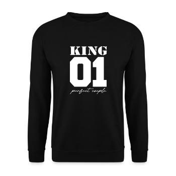 King and Queen King couple white - Unisex Pullover - Schwarz - Vorne - Alina (178cm) & Michal (187cm)