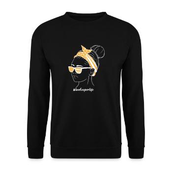 Imker Imkerleben frau als imkerin - Unisex Pullover - Schwarz - Vorne - Alina (178cm) & Michal (187cm)