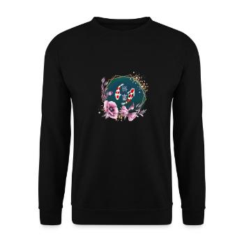 Koi_Harmony2 - Unisex Pullover - Schwarz - Vorne - Alina (178cm) & Michal (187cm)