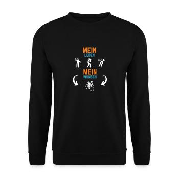 Mein Leben Mein Wunsch - Unisex Pullover - Schwarz - Vorne - Alina (178cm) & Michal (187cm)