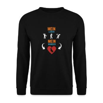 Mein Leben Mein Wunsch - Unisex Pullover - Schwarz - Vorne - Alina (178cm) & Michal (187cm)