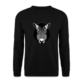 Fun Zebra Cartoon Funny Nature Animal Safari 11 - Unisex Sweatshirt - black - Front - Alina (178cm) & Michal (187cm)