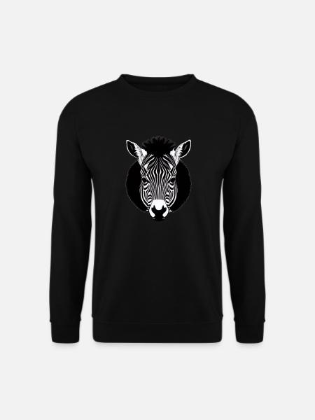 Fun Zebra Cartoon lustig Natur Tier Safari 11 - Unisex Pullover - Schwarz