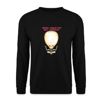 Arbeiten Sie intelligenter, nicht härter. Niedliche lustige Idee Gif - Unisex Pullover - Schwarz - Vorne - Alina (178cm) & Michal (187cm)