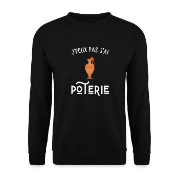 je peux pas j'ai poterie - Sweat-shirt Unisexe - noir - Devant - Alina (178cm) & Michal (187cm)