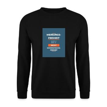 Meinungsfreiheit LWHOBT - Unisex Pullover - Schwarz - Vorne - Alina (178cm) & Michal (187cm)