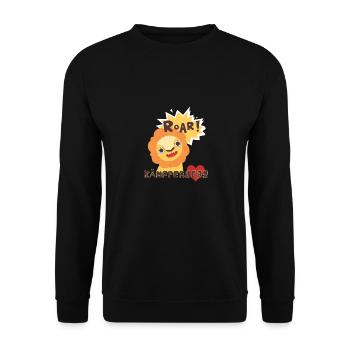 Kämpferherz Löwe - Unisex Pullover - Schwarz - Vorne - Alina (178cm) & Michal (187cm)