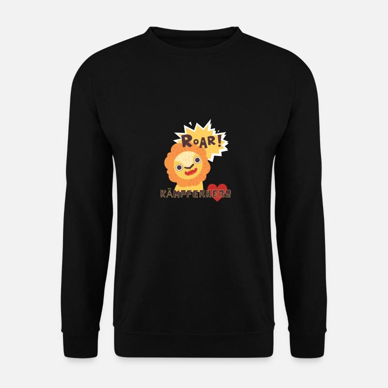 Kämpferherz Löwe - Unisex Pullover - Schwarz