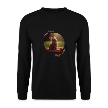 Frohe Ostern | Osterhäschen | Osterhase - Unisex Pullover - Schwarz - Vorne - Alina (178cm) & Michal (187cm)