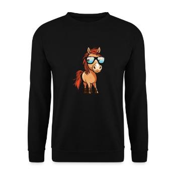 Horse II - Unisex Sweatshirt - black - Front - Alina (178cm) & Michal (187cm)