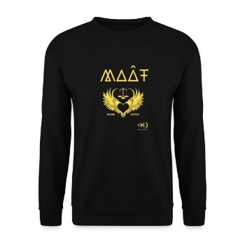KAMA SOUL MA'AT Winged Heart Gold - Unisex Sweatshirt - black - Front - Alina (178cm) & Michal (187cm)