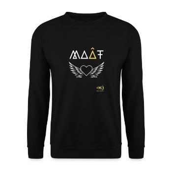 KAMA SOUL HEART White winged - Unisex Sweatshirt - black - Front - Alina (178cm) & Michal (187cm)
