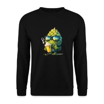 Figurine de houblon cool avec de la bière - Sweat-shirt Unisexe - noir - Devant - Alina (178cm) & Michal (187cm)
