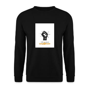 Life is short Long Bitcoin - Sweat-shirt Unisexe - noir - Devant - Alina (178cm) & Michal (187cm)