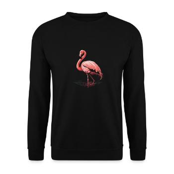 Pink Flamingo - Unisex Pullover - Schwarz - Vorne - Alina (178cm) & Michal (187cm)