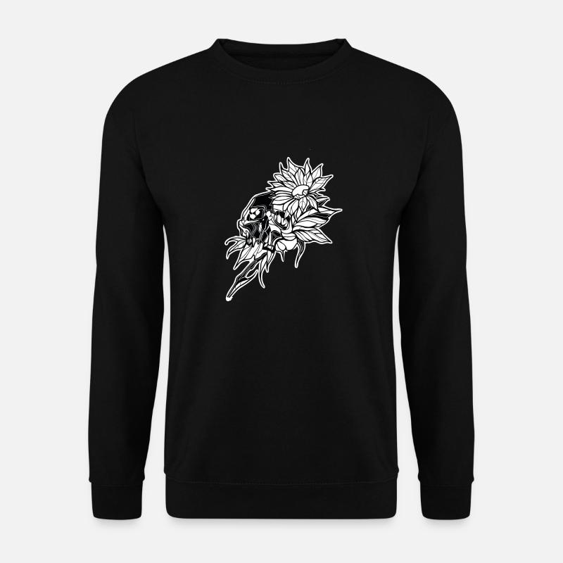 Skull // Flower // Illustration - Unisex Sweatshirt - black
