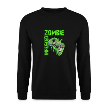 Zombie Infected Gamer - Unisex Sweatshirt - black - Front - Alina (178cm) & Michal (187cm)