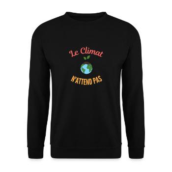 Le climat n'attend pas - Sweat-shirt Unisexe - noir - Devant - Alina (178cm) & Michal (187cm)