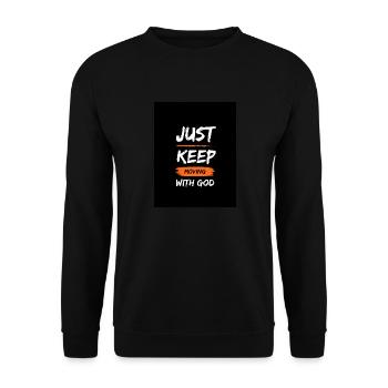 Just keep moving with god - Unisex Pullover - Schwarz - Vorne - Alina (178cm) & Michal (187cm)