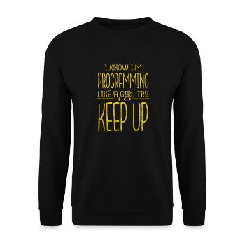 computer science jokes - Unisex Pullover - Schwarz - Vorne - Alina (178cm) & Michal (187cm)
