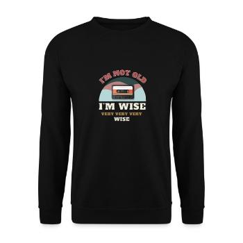 50. Geburtstag - Ich bin nicht alt, ich bin weise - Unisex Pullover - Schwarz - Vorne - Alina (178cm) & Michal (187cm)