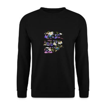 Fleurs printanières - Réveil printanier - Sweat-shirt Unisexe - noir - Devant - Alina (178cm) & Michal (187cm)