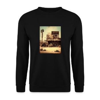 Retro cowboy village - Unisex Sweatshirt - black - Front - Alina (178cm) & Michal (187cm)