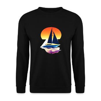 Voile Voilier Voilier Voilier Marins - Sweat-shirt Unisexe - noir - Devant - Alina (178cm) & Michal (187cm)