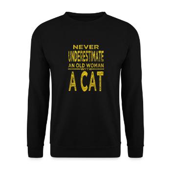 Childbirth Cat Butt Tshirts Funny Quote Gift Idea - Unisex Sweatshirt - black - Front - Alina (178cm) & Michal (187cm)