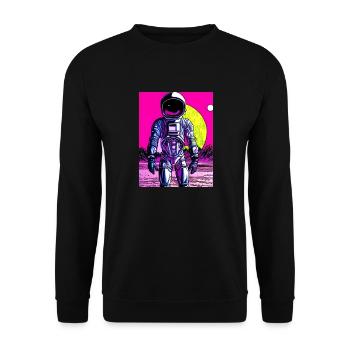 Spaziergang auf dem Mond - Unisex Pullover - Schwarz - Vorne - Alina (178cm) & Michal (187cm)