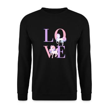 Just the girls who love horses - Unisex Sweatshirt - black - Front - Alina (178cm) & Michal (187cm)