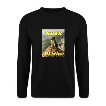 Nüsse alle von mir - Unisex Pullover - Schwarz - Vorne - Alina (178cm) & Michal (187cm)