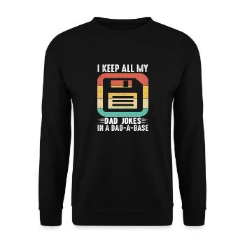 I keep all my Dad Jokes in a Dad - A - Base - Unisex Sweatshirt - black - Front - Alina (178cm) & Michal (187cm)