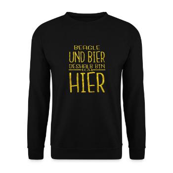 hopfen bullterrier statement haustier kneipensport - Unisex Pullover - Schwarz - Vorne - Alina (178cm) & Michal (187cm)
