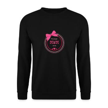 Best Mum EVER Beste Mama Pink Rosa Schleife - Unisex Pullover - Schwarz - Vorne - Alina (178cm) & Michal (187cm)