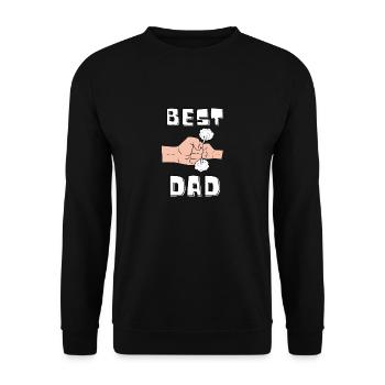 Bester Papa Vater Kind Shirt Vatertag Geschenk - Unisex Pullover - Schwarz - Vorne - Alina (178cm) & Michal (187cm)