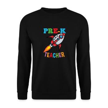 Space Pre K Teacher Preschool Back To School - Unisex Pullover - Schwarz - Vorne - Alina (178cm) & Michal (187cm)