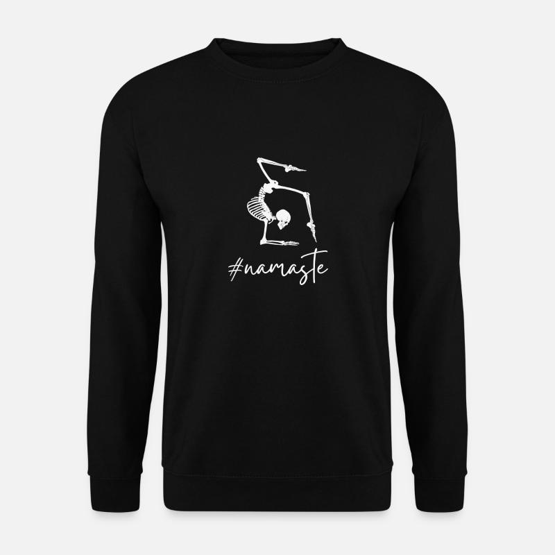 Skelett Yoga Namaste - Unisex Pullover - Schwarz