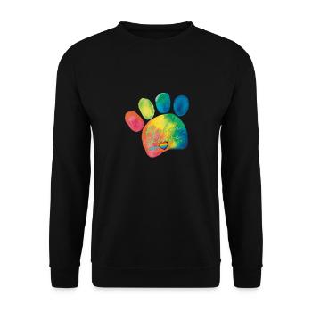 Pfoten Sklave von Herzen - lustiges Statement - Unisex Pullover - Schwarz - Vorne - Alina (178cm) & Michal (187cm)