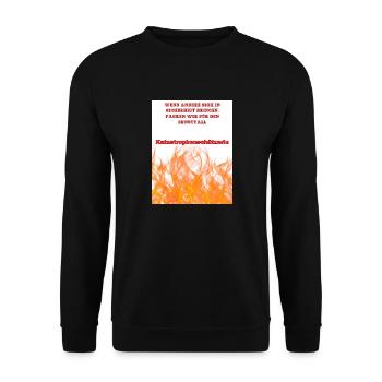 In Sicherheit bringen - Katastrophenschützerinnen - Unisex Pullover - Schwarz - Vorne - Alina (178cm) & Michal (187cm)