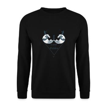 Herzförmiges Design für Angelliebhaber - Unisex Pullover - Schwarz - Vorne - Alina (178cm) & Michal (187cm)