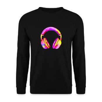 Casque Musiciens joueurs Chanteurs Écouter de la musique Chanter - Sweat-shirt Unisexe - noir - Devant - Alina (178cm) & Michal (187cm)