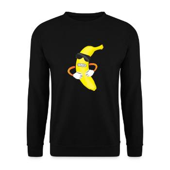 funny banana - Unisex Sweatshirt - black - Front - Alina (178cm) & Michal (187cm)