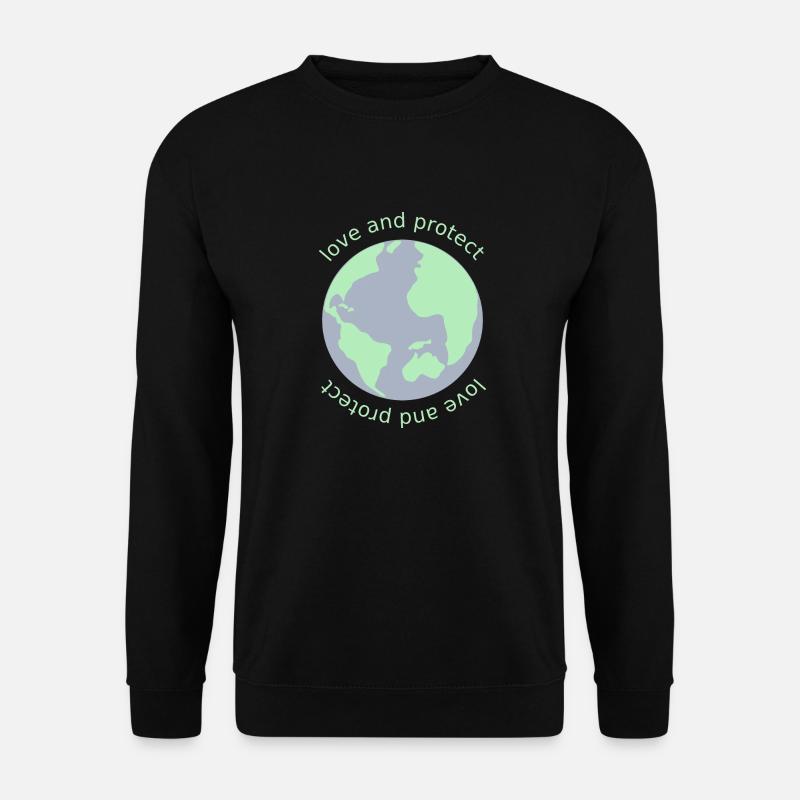 Lieben und beschützen Planet Erde Klima Geschenk - Unisex Pullover - Schwarz