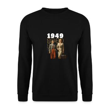 1949 Naissance - Sweat-shirt Unisexe - noir - Devant - Alina (178cm) & Michal (187cm)